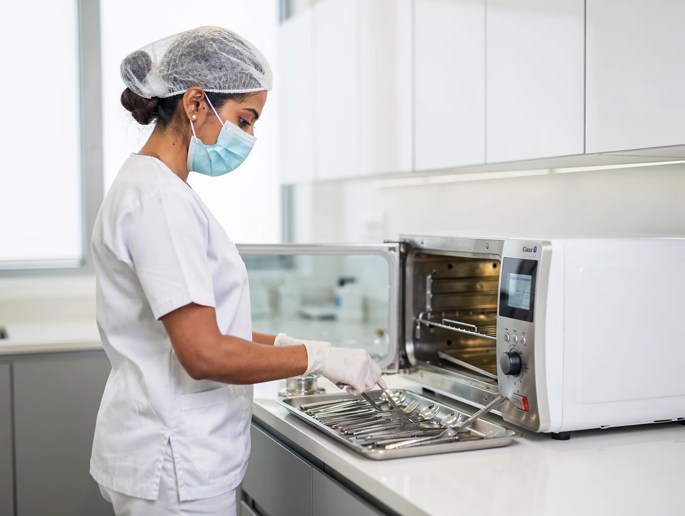 Sterilisation bay adhering to strict clinical hygiene protocols